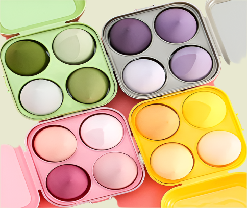 4pc Beauty Sponge Set in Egg Carton – Blend, Buff & Bake Like a Pro