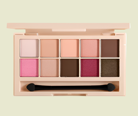 10 Shade Blushed Nudes Palette – Matte & Shimmer Finish for Every Mood