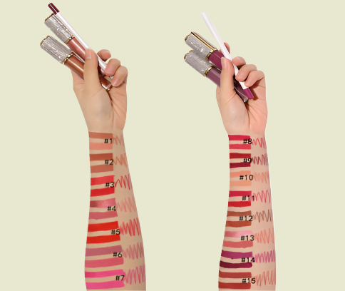 15-Color Diamond Bling Matte Liquid Lipstick Kit with Liner – 2 Pc Set