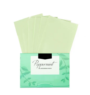 Peppermint Oil Blotting Sheets – Oil Control & Refreshing Scent | MOQ 200 pcs
